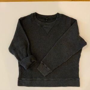 J. Crew Dark Gray Waffle Knit Sweatshirt